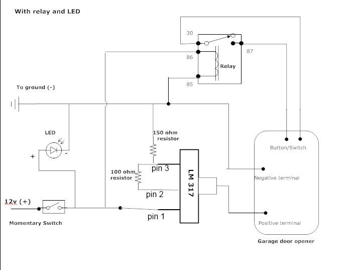 DIY: Integrate a 3V (3 volt) garage door opener remote to ... garage door opener sensor wiring diagram 